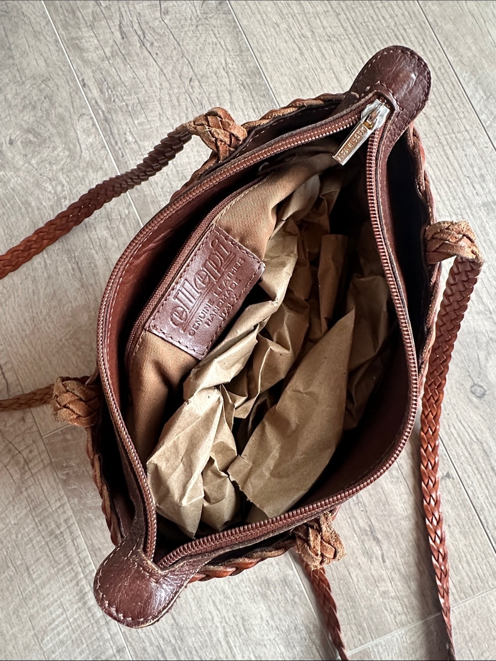 Vintage Ellepi Leather Woven Purse - Picture 2 of 8